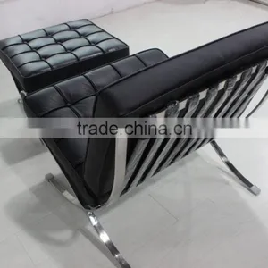 Wholesale Pu Leather Barcelona Style Chair With Footrest Chair thumbnail-6