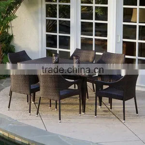 2017 Trade Assurance Space Saving Indoor and Outdoor Synthetic Rattan Wicker Garden Dining Table Set thumbnail-1