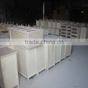 White Three Drawers Wooden Cabinet for Living Room Furnitures thumbnail-5