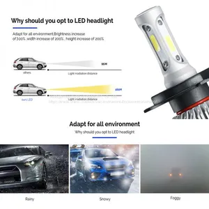 Car Ligthing Cob s2 Led Headlmp s2 h4 Cob Led Car Headlight High/low 72w 8000lm 2.5a Led Car Headlight thumbnail-1