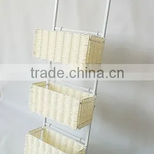 Upton Home Burnet White Over-the-Door 3-tier Storage Basket Set thumbnail-3