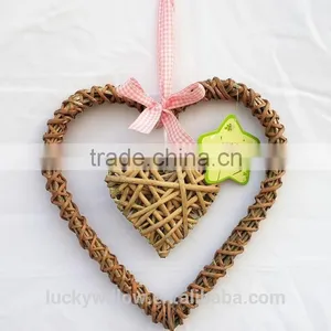 Wholesale Wicker Hearts With Rebbon thumbnail-1