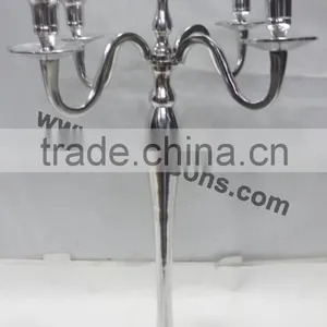 Silver Finish Aluminum 3 Arm Candelabra thumbnail-5