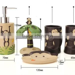Yellow Duck 5pcs Ceramic Accessories Bathroom Sets for Hotel thumbnail-2