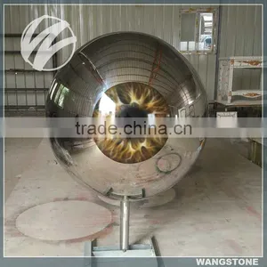 Large Stainless Steel Eyeball Metal Garden Sculpture thumbnail-2