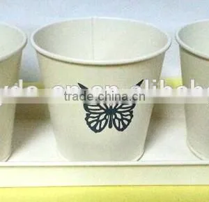 Metal Flower Pots/planter in Tray thumbnail-4
