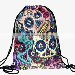 Drawstring Backpack Tote School Bag Bookbags Sport Pack String Bags 3D Designs thumbnail-1