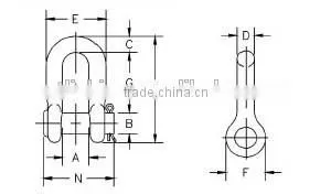 SKC-M4-G215DR-1-1/2 HG US Type Shackle Shackle in Chains thumbnail-2