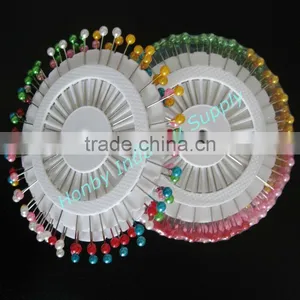 Assorted Rosette Pearl Round Head Straight Hijab Pin thumbnail-1
