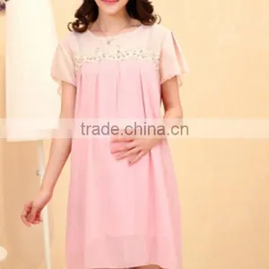 Best-selling 100% Cotton Wholesale Long Chiffon Maternity Dress thumbnail-2