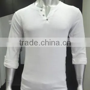 Branded Mens Henley Neck Surplus T-Shirts With Fold Up Sleeves thumbnail-1