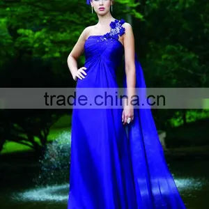 Newest Blue One Shoulder Backless Formal Wear thumbnail-1