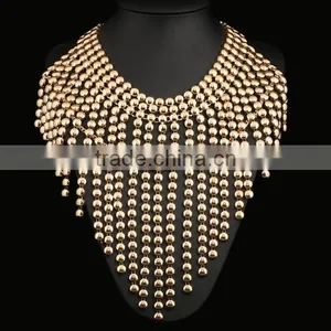 Zm33313a Statement Necklace 2017 Wholesale Tassel Beads Bib Necklace thumbnail-4