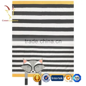 Wholesale Cashmere Wool Baby Blanket With Fox Pattern thumbnail-1