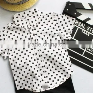 1-5 Years 2017 Wholesale Cotton Summer Dots Short-sleeves Kids Boys Shirts thumbnail-4