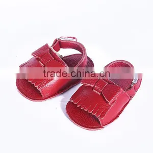 New Design Fringed Genuine Leather Baby Sandals, Baby Fringed Sandals thumbnail-4