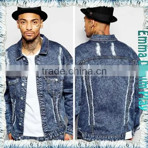 Free Shipping 2015 Fall New Design Antique Denim Long Sleeve Cowboy Man Jackets Coat thumbnail-2