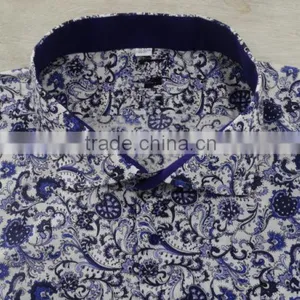 100% Cotton Material New Pattern Printing Custom Hawaiian Shirts for Men 2017 thumbnail-3