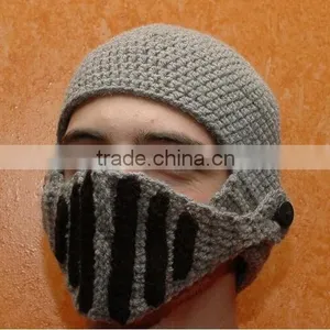 Hot Sell Roman Knight Helmet Hat Crochet Winter Warm Mask Beanies Cap thumbnail-3