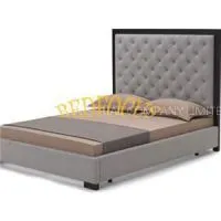 High Back Fabric Headboard Bed With Wooden Legs BED-F-013 thumbnail-1