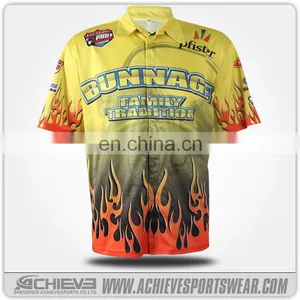 100% Polyester Racing Team Pit Crew Shirt,button Racing Shirt thumbnail-3