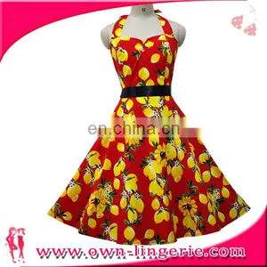 Hot Sale Floral Print Casual Vintage Clothing Dress for Ladies thumbnail-2