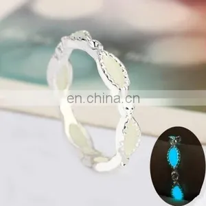 925 Silver Plated Infinity Hollow Out Glow In The Dark Ring For Couple thumbnail-1
