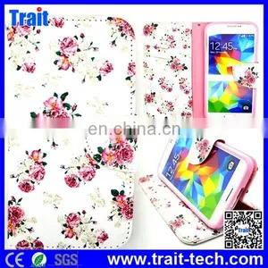 Flower Design Wallet Style With Card Slot Flip PU Leather Case for Samsung Galaxy S5 I9600 G900 (Flowers) thumbnail-6