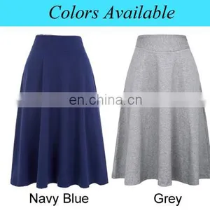 Kate Kasin Occident Women's High Stretchy Cotton High Waist A-line Flared Skirt KK000279-1 thumbnail-5