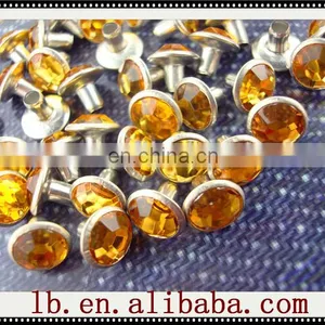 Hotsale Wholesale,gold,yellow Fashion 10mm Fashion Round Leather Crystal Brass Diamond Pearl Decorative Metal Rivet for Shoes thumbnail-1