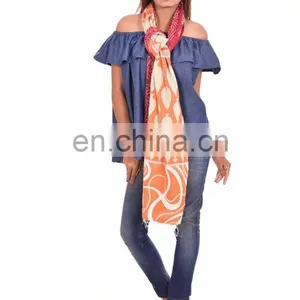 Reversible Vintage Cotton Kantha Scarf Handmade Hijab Stole Sari Shawl thumbnail-3
