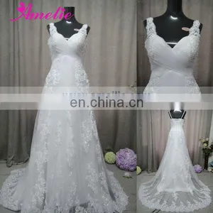 AC1033 Real Picture A Line Lace Overlay Wedding Dresses China thumbnail-1