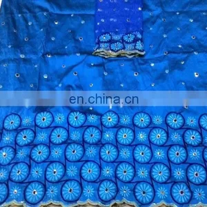African Dubai Nigerian Raw Silk Embroidery George Wrapper With Blouse Manufacturer Supplier thumbnail-1