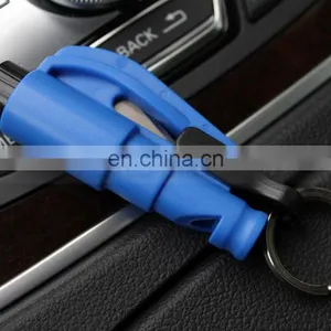 3 IN 1 Colors Keyring Whistle Seat Belt Cutter Emergency Hammer Car Window Breaker thumbnail-2