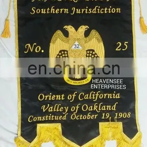 SCOTTISH RITE 32ND DEGREE BANNER BLACK WITH DOWN WINGS EAGLE thumbnail-6