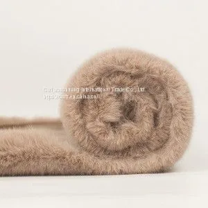 HIGH QUALITY 100% POLYESTER FAKE FUR FABRIC ,FAUX RABBIT FUR FOR COAT,BLANKETS,JACKET FABRIC thumbnail-3