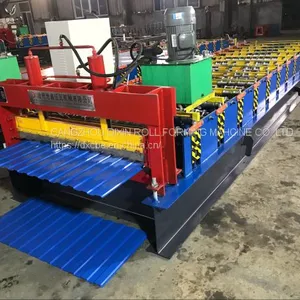Roofing Tile Trapezoidal Wall Panel Steel Cold Roll Forming Machine With High Speed thumbnail-2