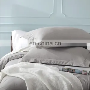 2020 Comfortable Solid Color Grey Water Wash King Cotton Bedding Duvet Cover Set thumbnail-4