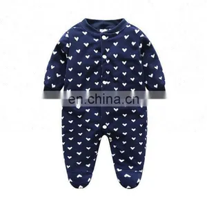 Newborn Baby Boys Girl Clothing Custom Baby Clothes White Heart Printing Blank Baby Rompers thumbnail-1