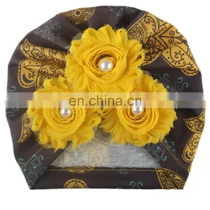 Baby Girl Hat Flower Turban Hat Kids Beanie Baby Hat for Girls Hats Baby Cap Infant Accessories thumbnail-1
