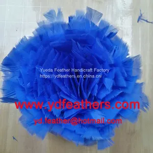 Dyed Blue Parried Turkey Flat Plumage Strung From China thumbnail-1