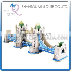 Mini Qute 3D Wooden Puzzle London Tower Bridge World Architecture Famous Building Adult Kids Model Educational Toy Gift NO.MJ401 thumbnail-1