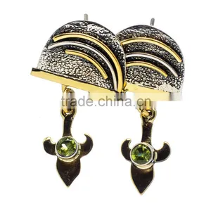 PERIDOT EARRING ,925 Sterling Silver Jewelry Wholesale,WHOLESALE SILVER JEWELRY,SILVER EXPORTER,SILVER JEWELRY FROM INDIA thumbnail-1