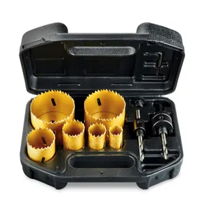 10pcs Wood and Metal Drill Hole Cutting Carbon Steel Wood Hole Saw Set Bi-Metal Hole Saw Kit @ Workiotools thumbnail-2