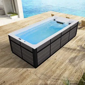 5.5m Wholesale Home Swimming Pool Fiberglass Swimming Pool Garden Therapy Swimming Pool Hot Tub Combo thumbnail-1