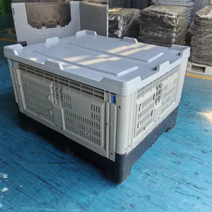 Recyclable PP Plastic Pallet Box With Lid Anti-Corrosion for Chemical Industry Transportation thumbnail-1
