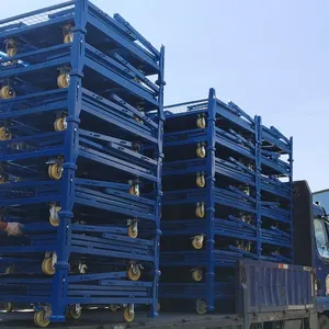 Galvanized Steel Foldable Wire Mesh Cage Trolley for Warehouse Logistics thumbnail-5