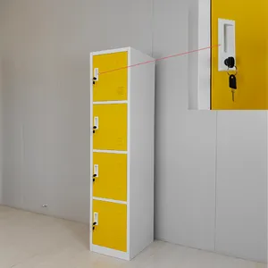 Yellow Color 4 Doors Metal Gym Locker Steel Storage Cabinet School Locker thumbnail-3