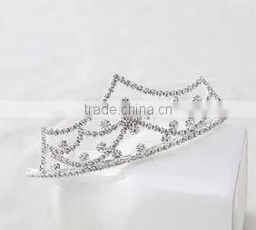 Silver Crystal Rhinestone Royal Princess Wedding Bridal Pageant Prom Tiara Crown thumbnail-2
