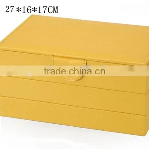 W1275Y-2 Wholesale 10'' Stackable Jewelry Display Tray Wooden Jewelry Case Leather Jewelry Tray thumbnail-5